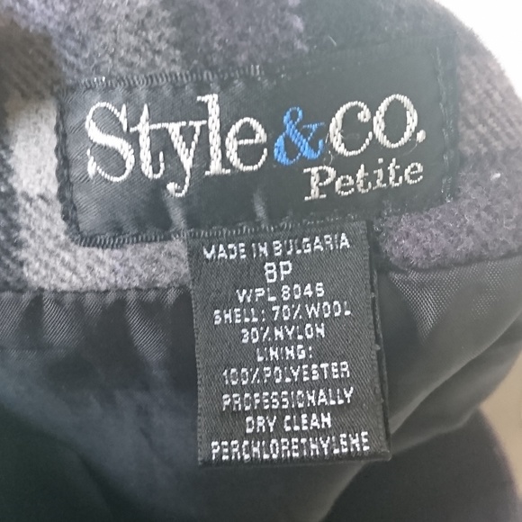 Style & Co Purple Plaid Wool Blend Skirt Size 8P - Picture 7 of 7